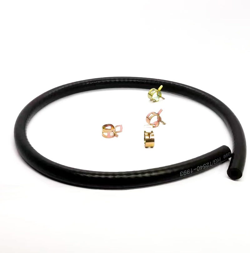 Bopurtotly 1/4" x 25" Fuel Line Hose with 4 Clamps Lawn Mower Compatible with 5414K 283207 791850 Small Engine - Image 1